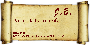 Jambrik Bereniké névjegykártya